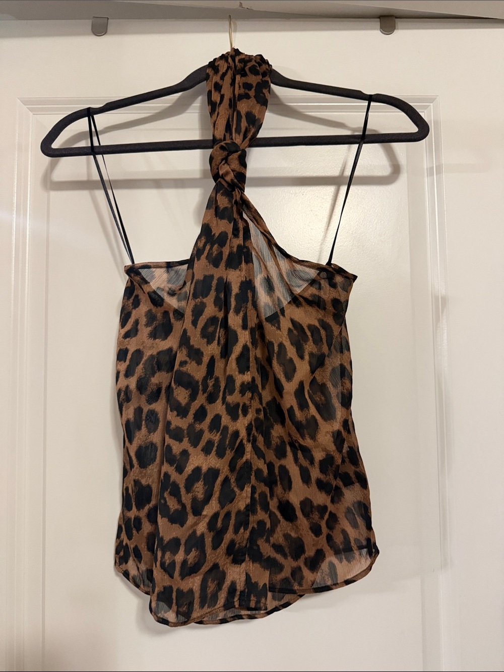 H&M Leopard Print Halter Cami in Brown and Black